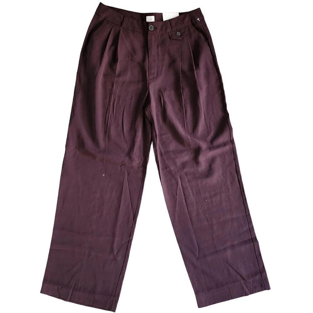 A New Day Women's High-Rise Wide Leg Pull-On Pants Size 10R Plum